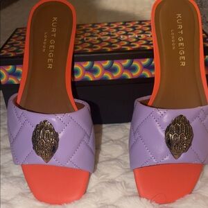 Kurt Geiger London Vibrant Purple and Orange Sandals